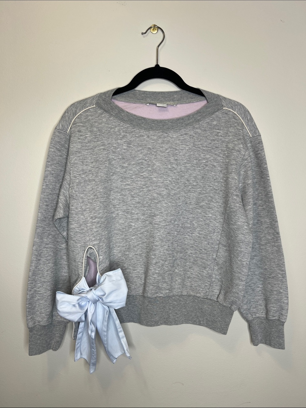 STELLA MCCARTNEY Blue Side Bow Gray Sweatshirt size 38 - Picture 2 of 12